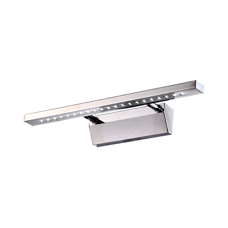Heim Zeile | Rechteckiger Innenwandspiegel Licht Edelstahl 16"/19.5" W LED Modern Wandmontiertes Licht in Chrom, Warm/Weiß Beleuchtung