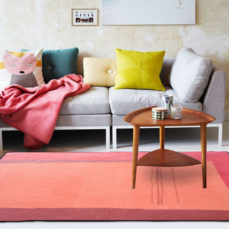 Rot und gelb Schlafzimmer Teppich Modern abstraktes Malmuster Teppich Polyester waschbarer fleckenresistenter Teppich