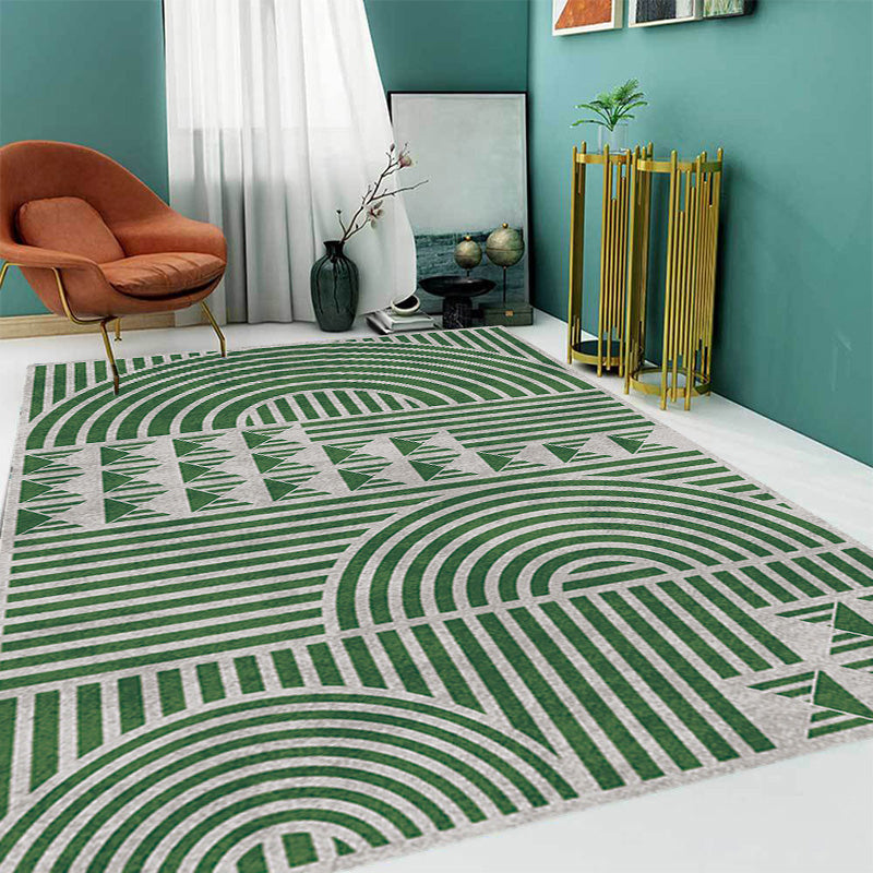Kreativer moderner Teppich Polyester geometrisches und Streifenmuster Teppich waschbar haustierfreundlicher rutschfester Teppich für das Wohnzimmer