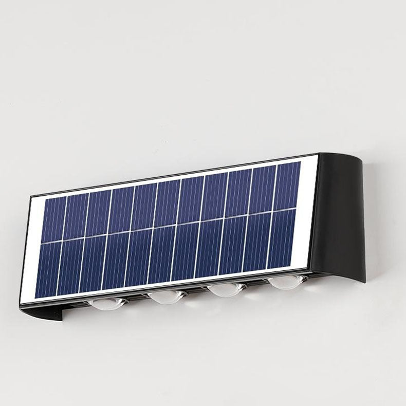 Moderne Einfachheit Solar wasserdichte rechteckige ABS PMMA LED Wandleuchte Lampe für Outdoor-Terrasse