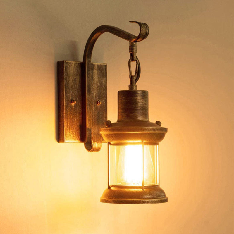 1 Licht Klare Glas Wandlampe Nautical Bronze Kerosin Flur Wandlichter