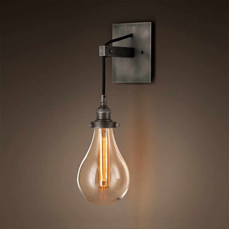 Schwarzer Glaskegel Wandleuchte Industrie Klar Glas 1 Licht Wohnzimmer Wandleuchten Licht