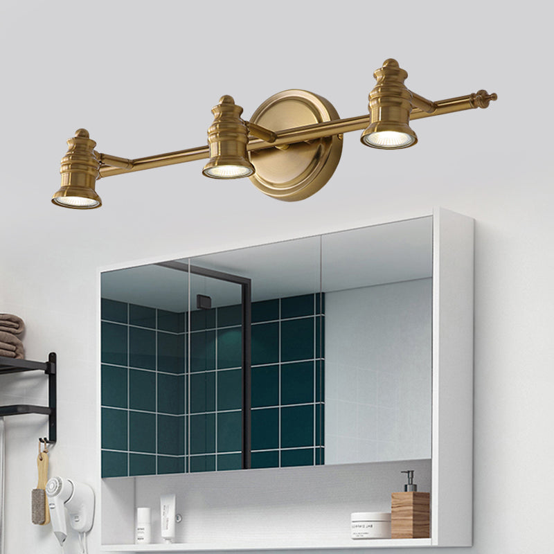 Linear Badezimmer-Waschtisch Spiegel Licht Tradition Metall 2/3/4-Glühbirne Messing Wand Leuchte Beleuchtung | Heim Linie
