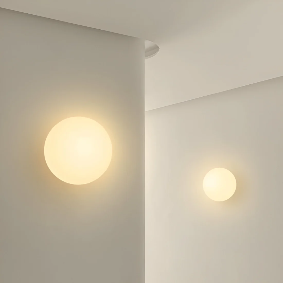 Stylische Glaswandlampe