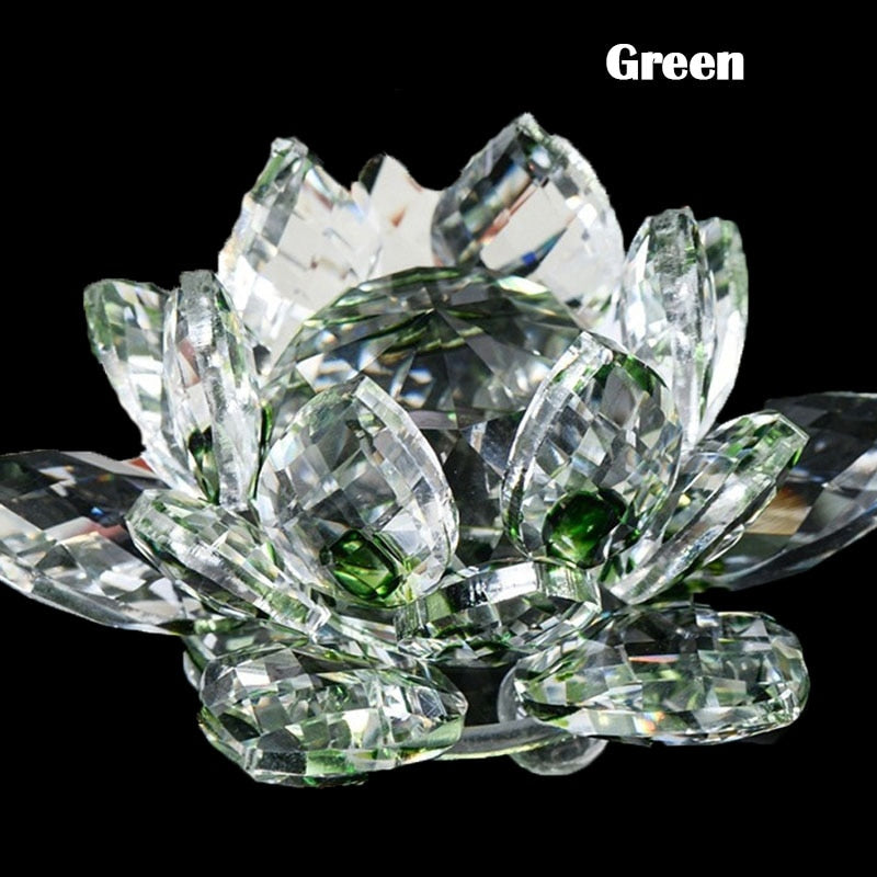 80Mm Quarz-Kristalle Lotusblumen-Handwerk Glas Fengshui Ornamente Heilsteine Heim Party Wicca Dekor Yoga Geschenke Souvenir