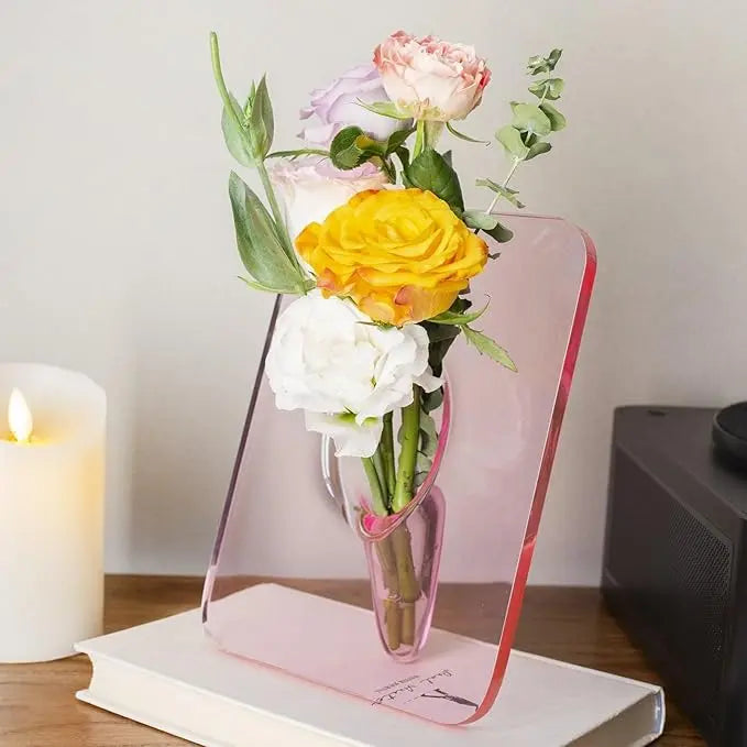 Klarer Acrylbilderrahmen-Vase – Elegante Wohnkultur für einzelne Stängel
