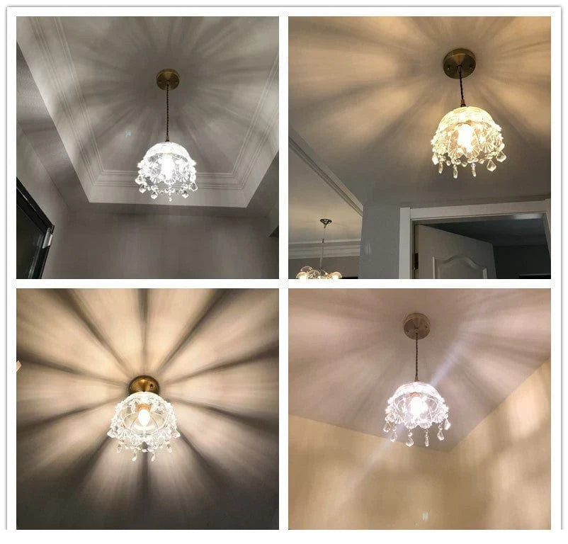 Minimalistische Retro Kristallglas Pendelleuchte Zuhause Licht