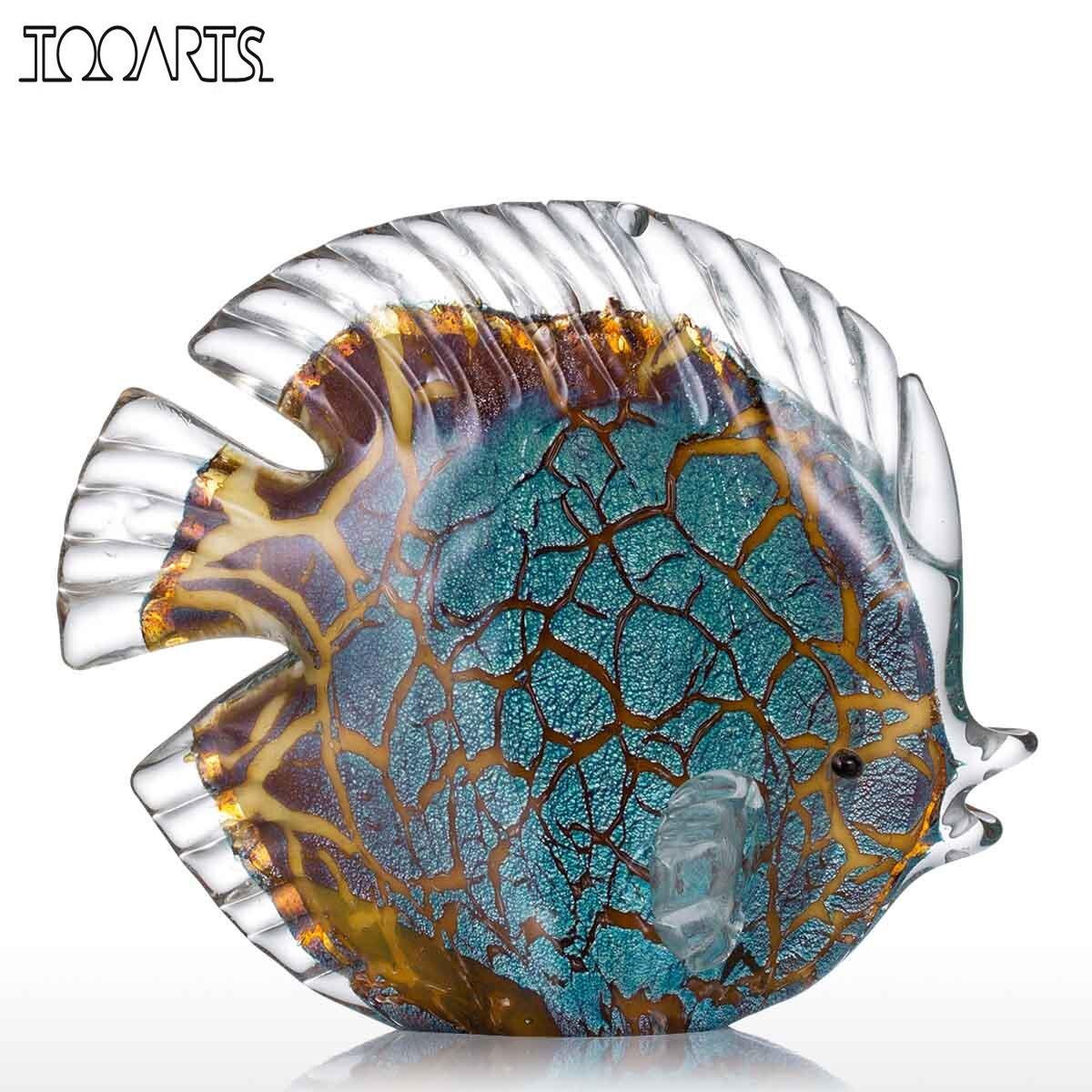 Mehrfarbiger gepunkteter tropischer Fisch zarte Glas Skulptur elegante Wohnungsdekoration Glas Fisch exquisite Raum Wohnungsdekoration Handwerk