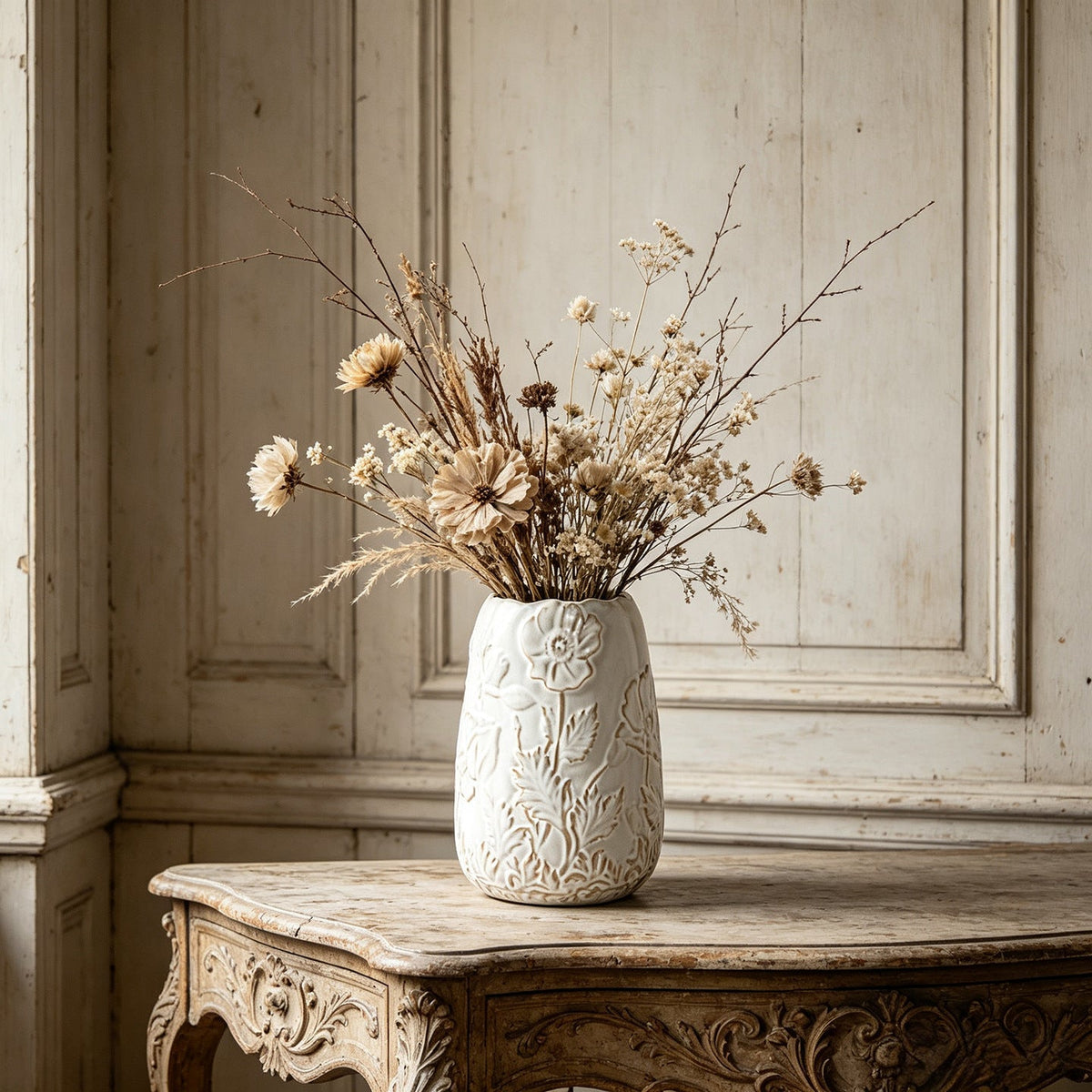 Keramische profilierte Blumen Tischvase