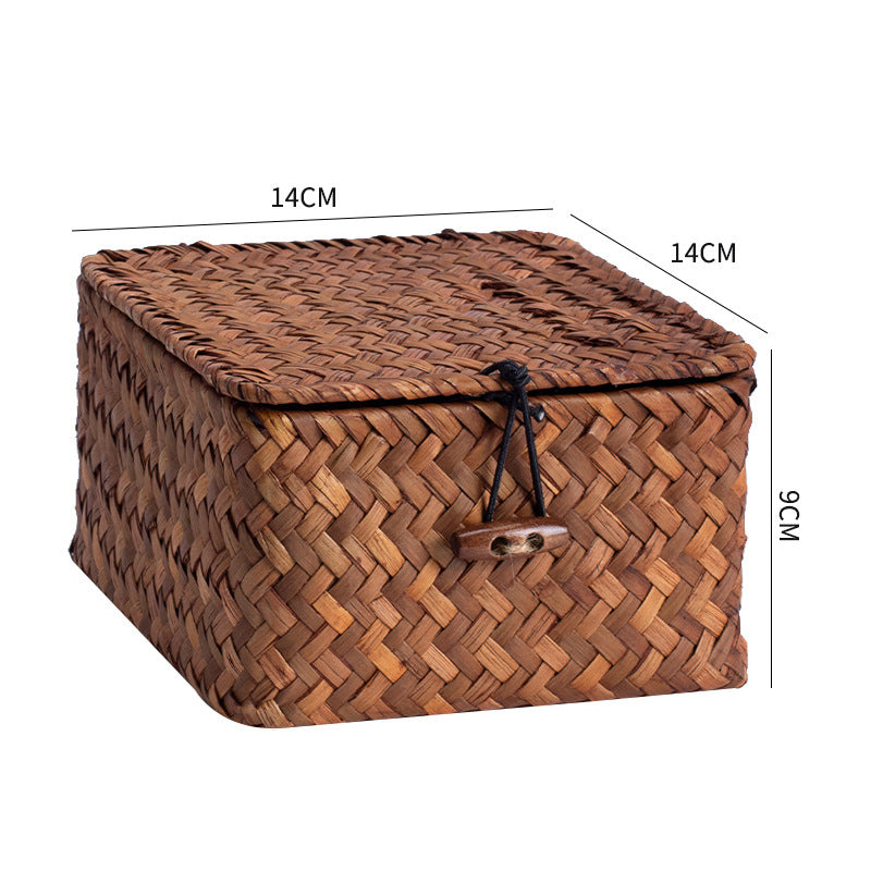 Handgewebte Aufbewahrungsbox mit Deckel