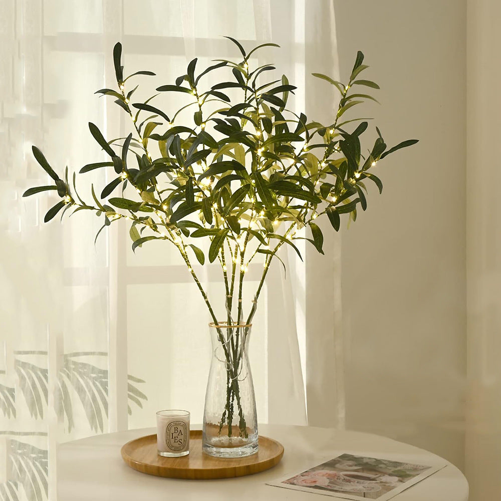 LUMIVISTA OLIVE LIGHT – Mediterrane LED-Lichtzweige für atmosphärische & drahtlose Dekoration
