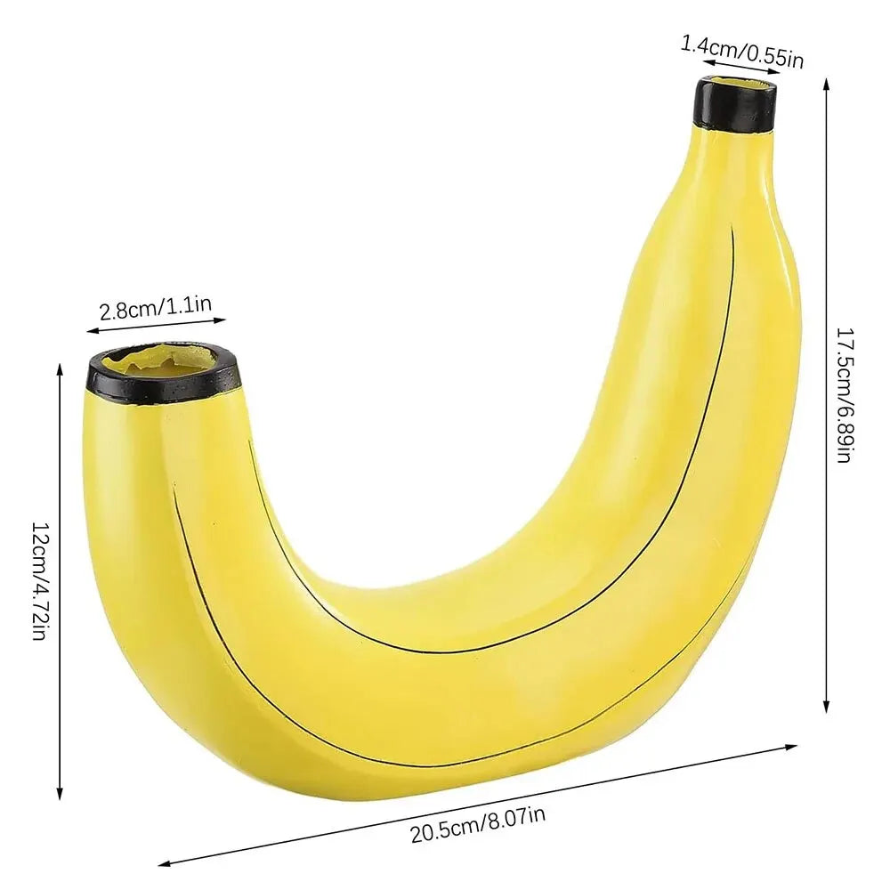 Banane Vase, Blumen vase aus Harz, niedliche Bananenform, dekorative Tisch vase für Blumenarrangements, Wohnzimmer, Schlafzimmer, Wohnkultur