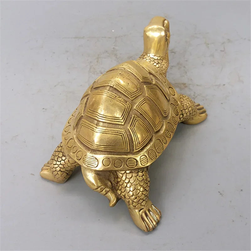 Brass Feng Shui Schildkröte Statue Glücks Tier Skulptur für Langlebigkeit Zuhause Büro Dekoration Figur Geschenk Studien Ornament