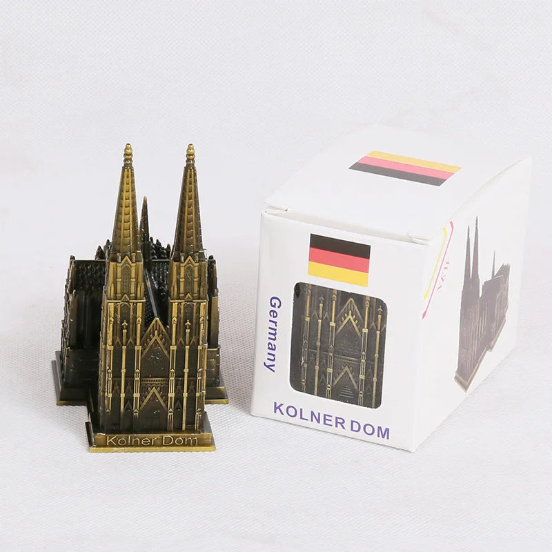 Kölner Dom Modell Metall Antik Bronze Deutschland Kölner Dom Gebäudefigur Weltberühmtes Wahrzeichen Architektur Dekoration