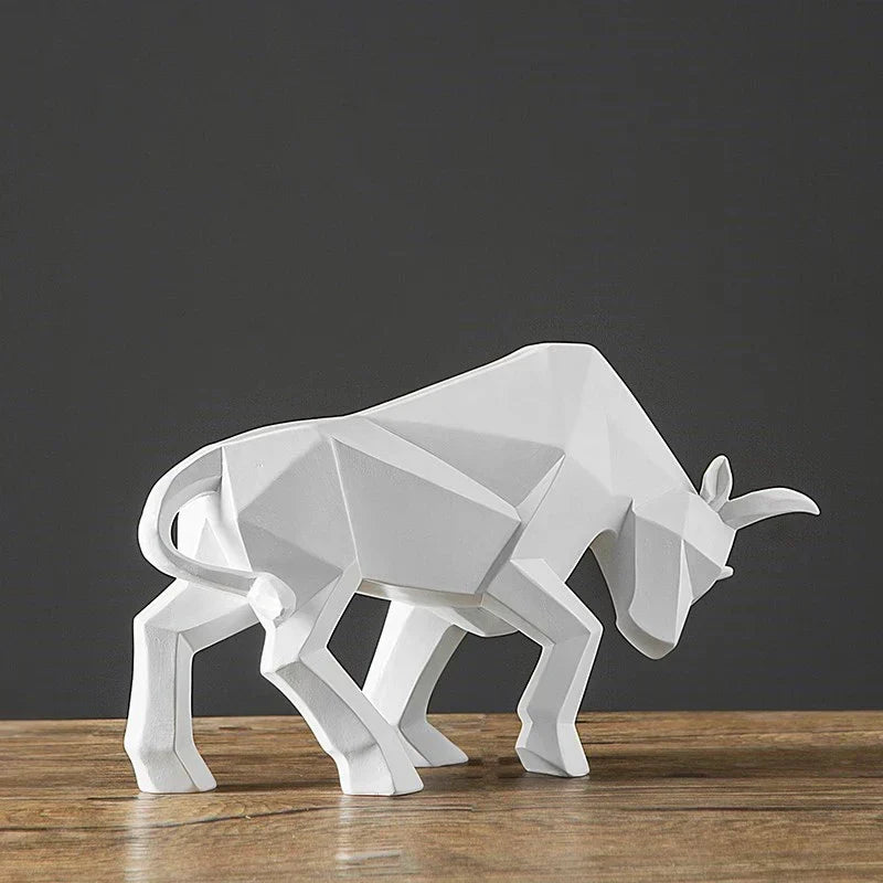YuryFvna Moderne Geometrische Bullenstatue, Ornament, Café, Bullen Skulpturen, Tierfiguren, Abstrakte Hotel Wohnkultur