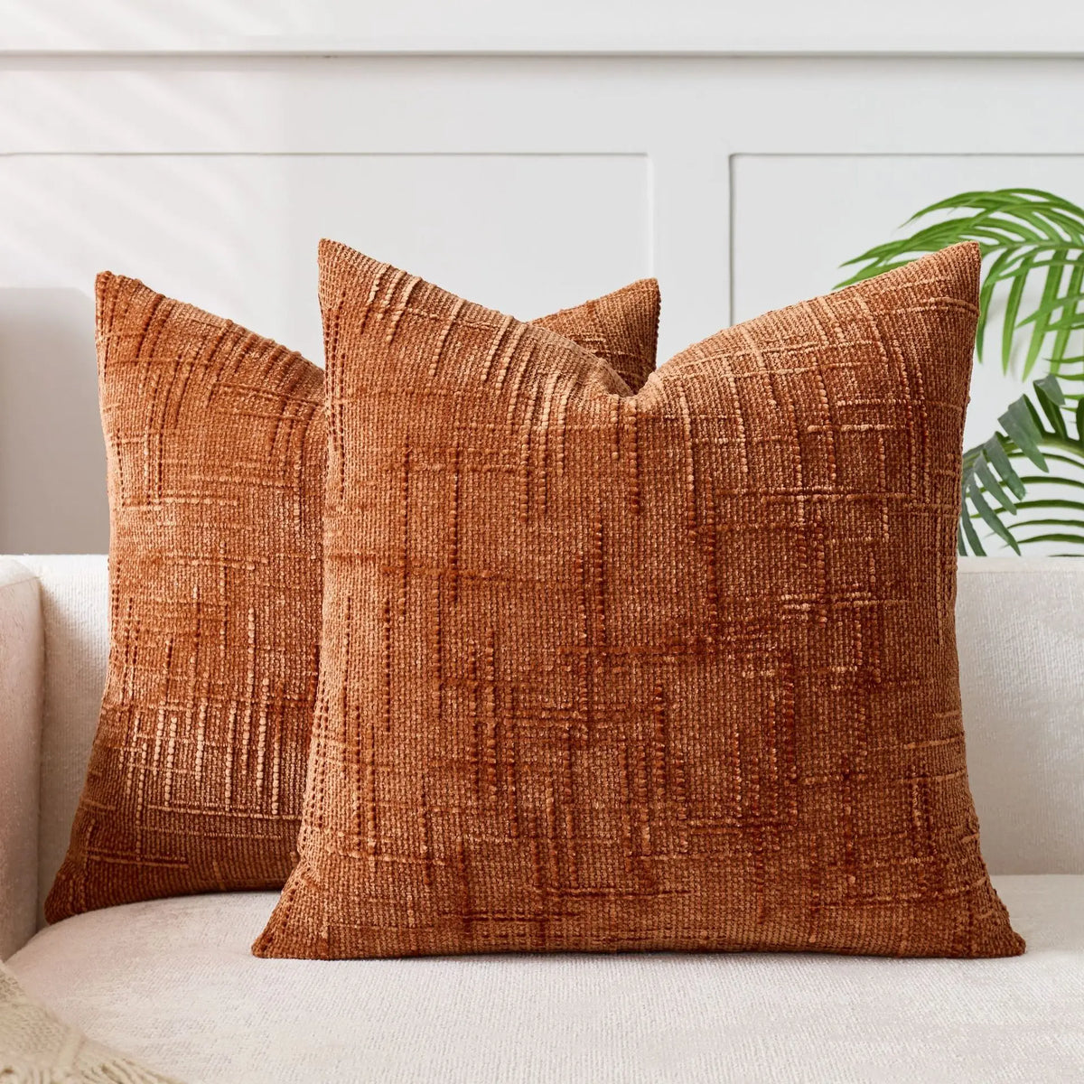 Chenille-Kissen mit Bambusstruktur in einfarbig für Sofa und Schlafzimmer