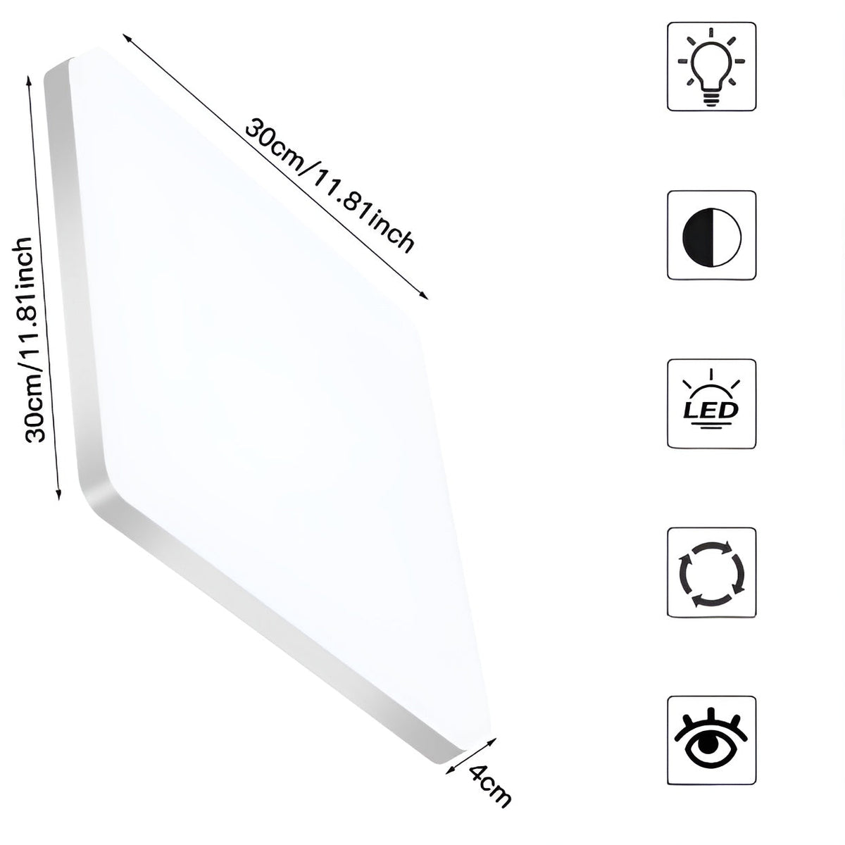 Quadratische LED-Deckenleuchte – Gleichmäßiges, Angenehmes Licht | SuitaHeim Zeilee für Wohnzimmer & Badezimmer