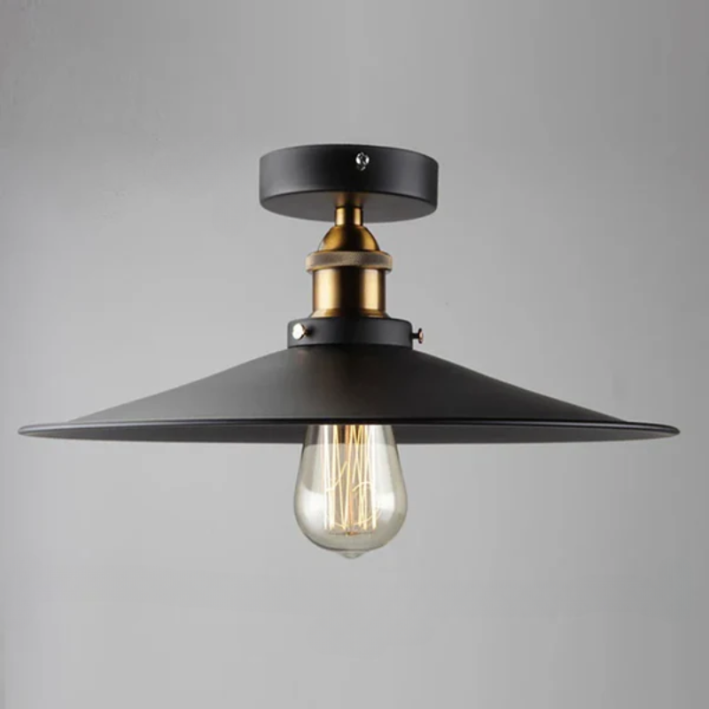 Vintage-Deckenlampe im Industriedesign, Retro-Deckenleuchte mit Edison-Glühbirne, LED-kompatibel