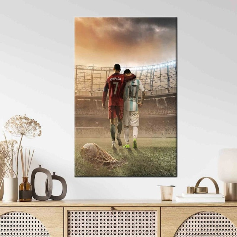 Messi Cristiano Ronaldo bedruckte Wanddekoration | Heim Zeile