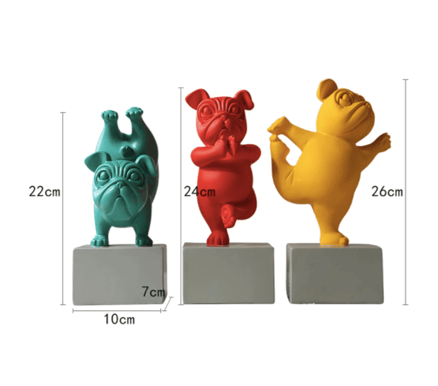 Harz Abstrakt Yoga Bulldog Figurine