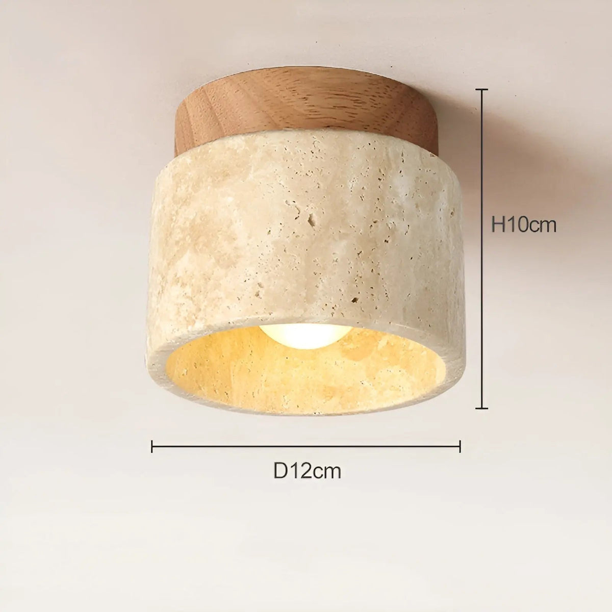 TravaGlow Rustikal Travertin Deckenleuchte