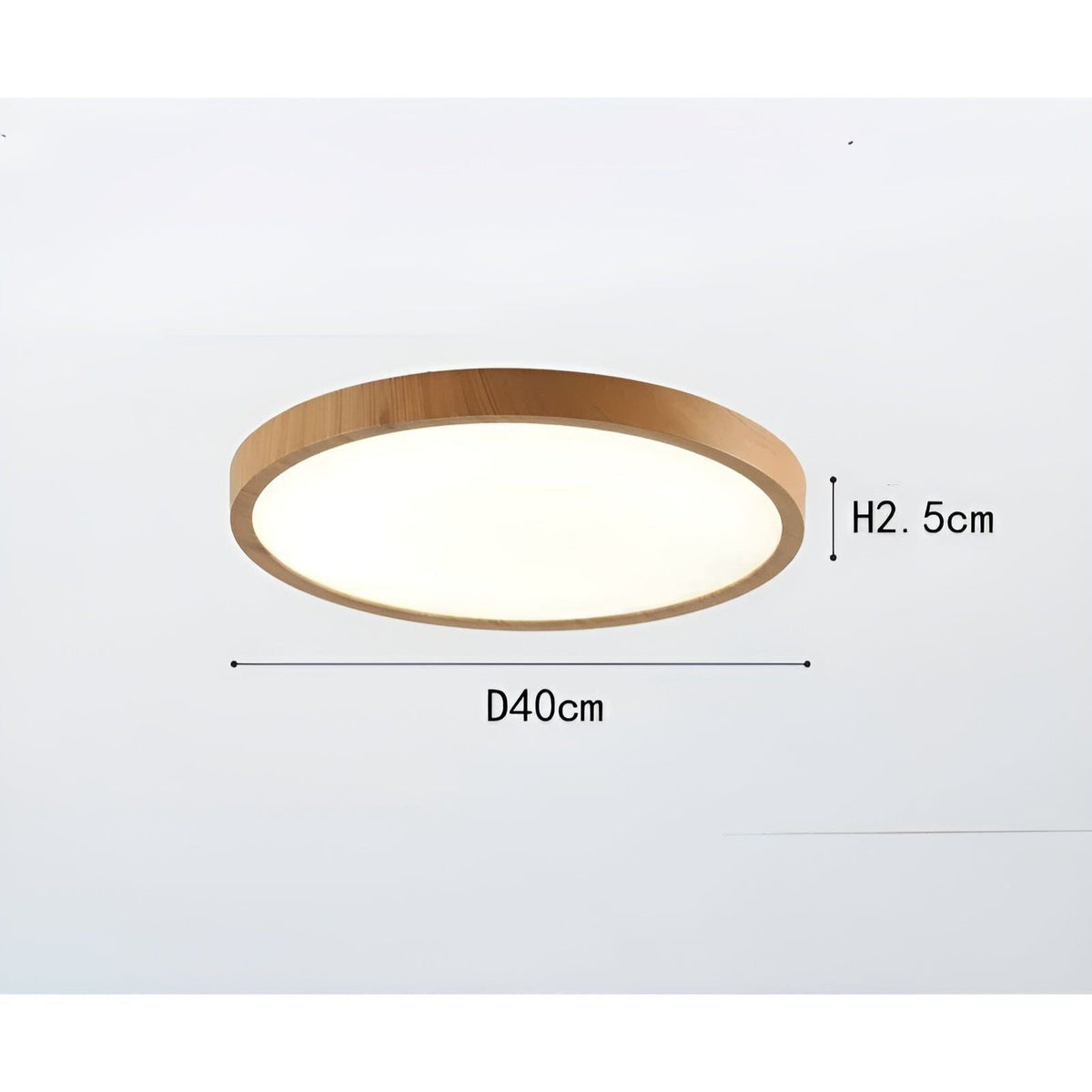 GrainGlow Light - Moderne Ultra-Dünne Holzdeckenlampe
