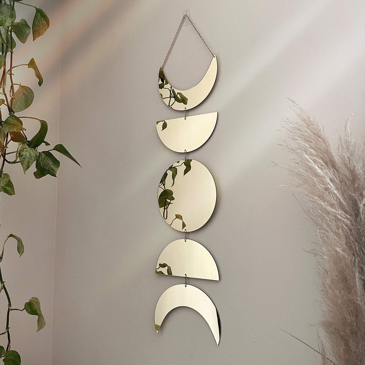 Heim Zeile | Mondphasen Spiegel Wandbehang