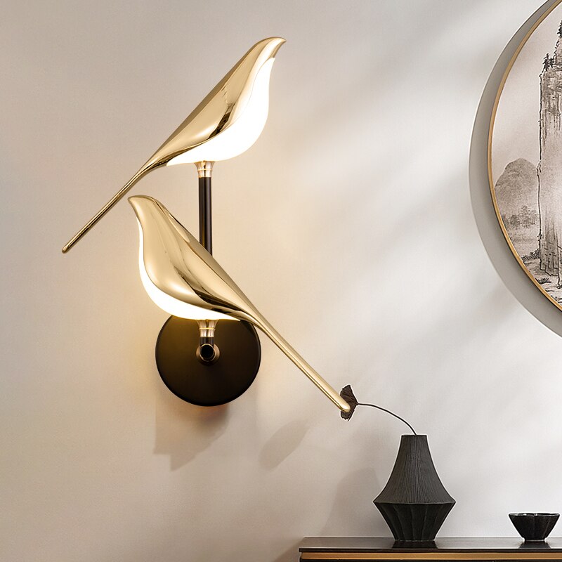 Moderne LED Wandleuchten Vogel Design