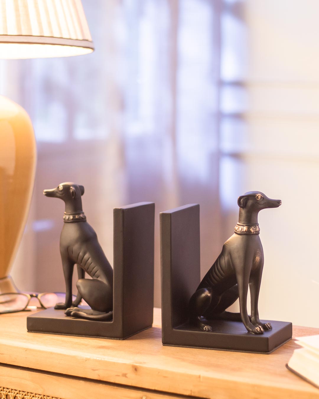 Wachhund Buchstützen-Set - Schwarz