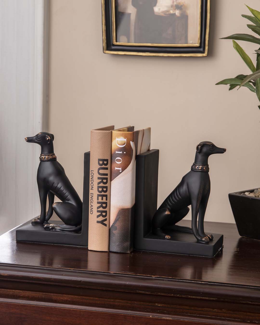 Wachhund Buchstützen-Set - Schwarz