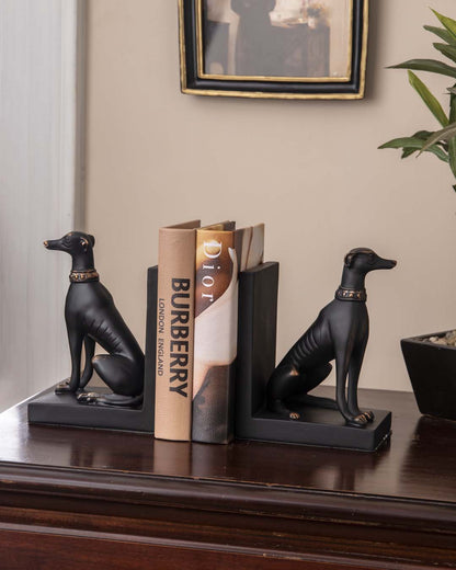 Wachhund Buchstützen-Set - Schwarz