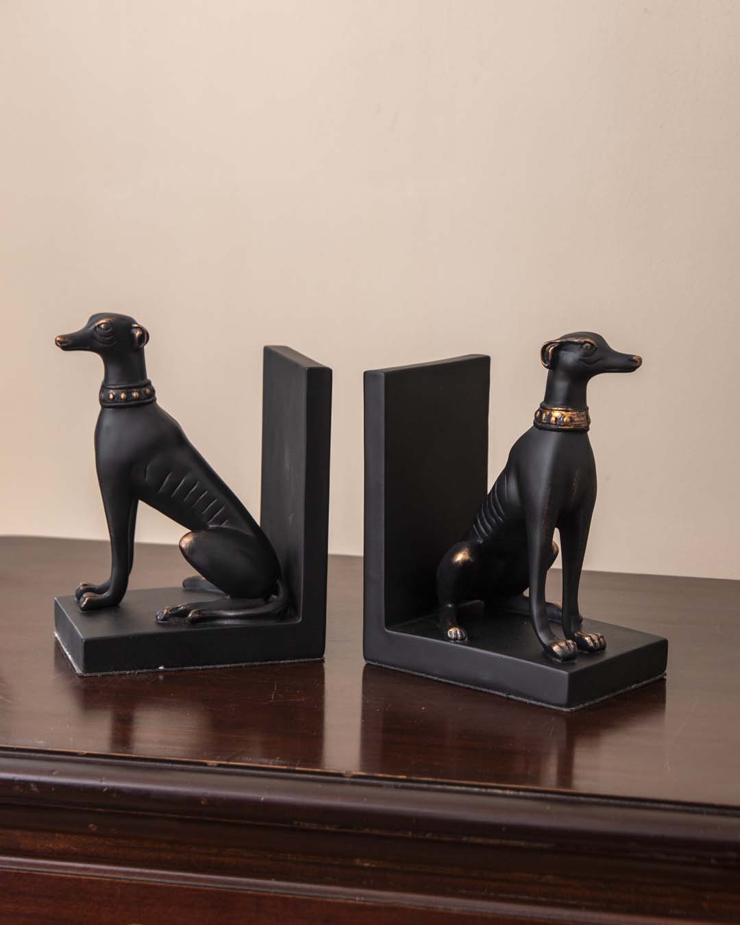 Wachhund Buchstützen-Set - Schwarz