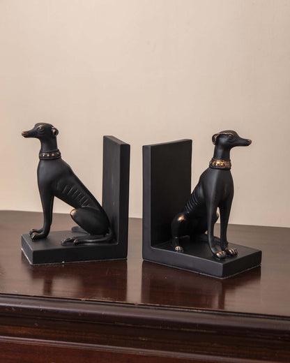 Wachhund Buchstützen-Set - Schwarz