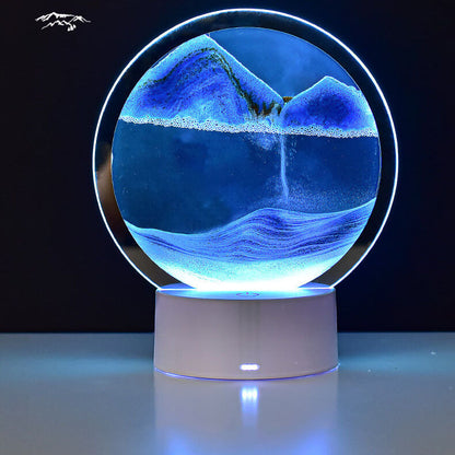 Kreative runde Sanduhr Quicksand 3D LED Nachttischlampe Tischlampe