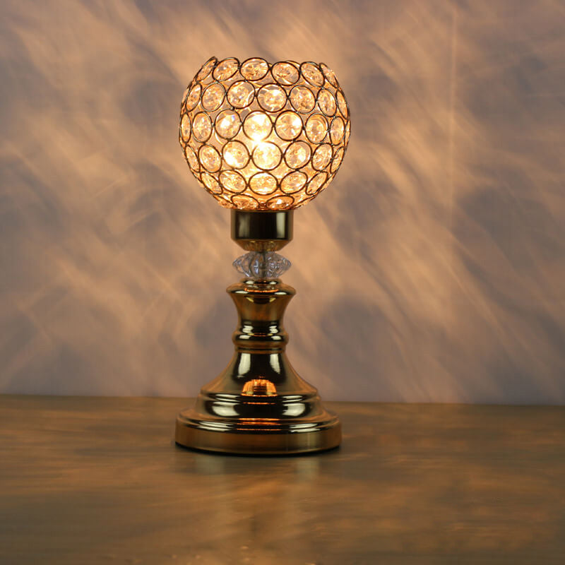 Europäische Luxus-Kristallkugel 1-Licht Kunst Tischlampe