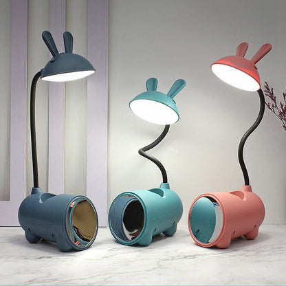 Cartoon Kreativ Rabbit LED Touch USB Stift Halter Schreibtisch Lampe