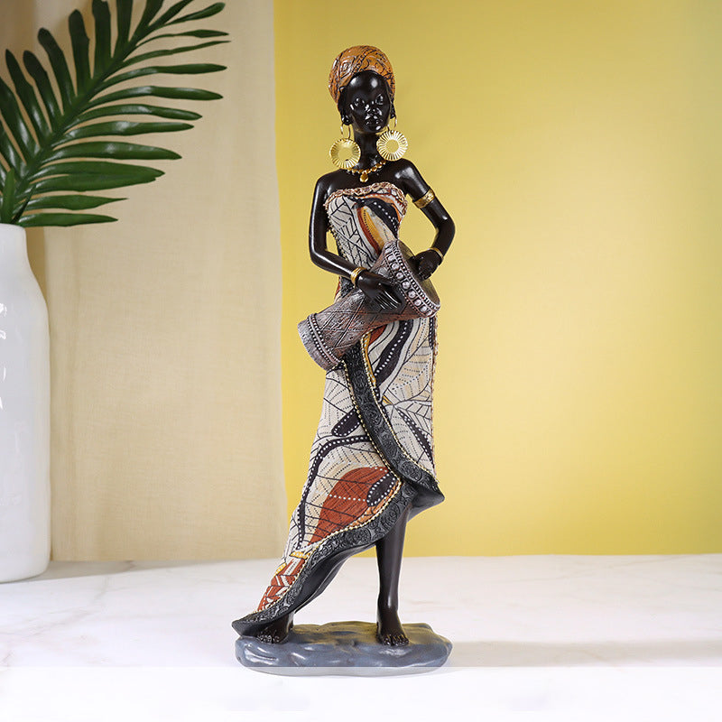 Afrikanische weibliche Musiker-Skulptur