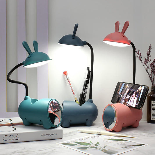 Cartoon Kreativ Rabbit LED Touch USB Stift Halter Schreibtisch Lampe