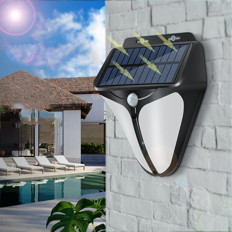 Solar Intelligentes Dreieck Außen Wasserdichte Körper Sensor Patio LED Wandlicht