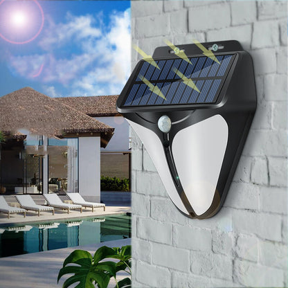 Solar Intelligentes Dreieck Außen Wasserdichte Körper Sensor Patio LED Wandlicht