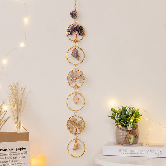 Kristallbaum des Lebens 6 Ringe Wanddeko Ornament