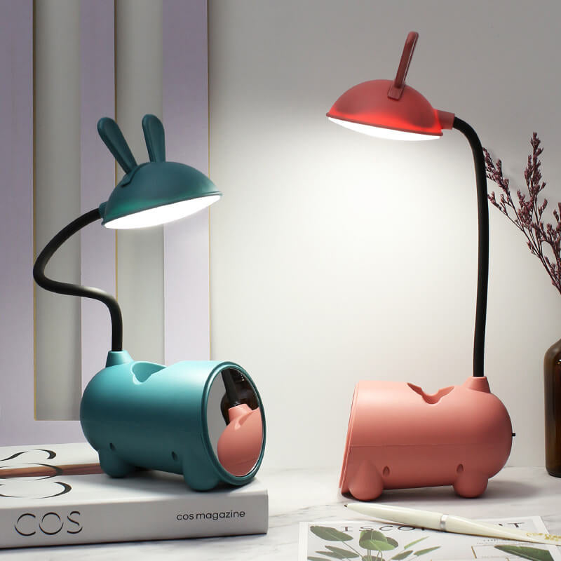 Cartoon Kreativ Rabbit LED Touch USB Stift Halter Schreibtisch Lampe