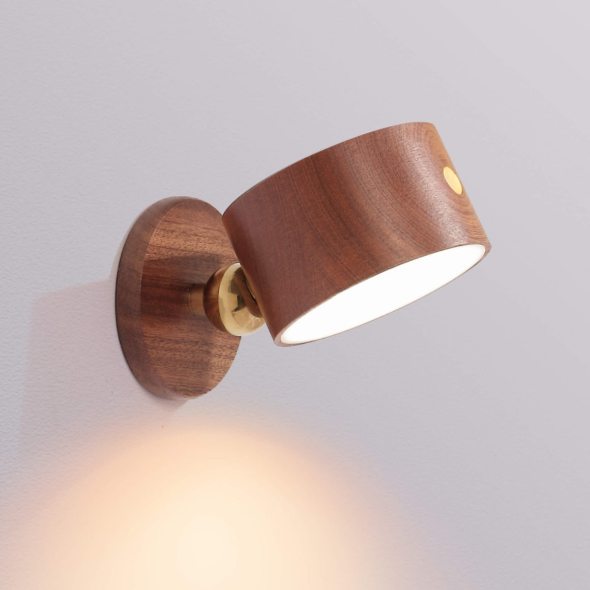 Einfaches Holz-USB-wiederaufladbares berührungsempfindliches magnetisches LED-Nachtlicht Wandleuchtenlampe