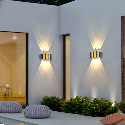 Moderne leichte Luxus Gold Aluminium Outdoor wasserdichte Terrasse LED Wandleuchte Lampe