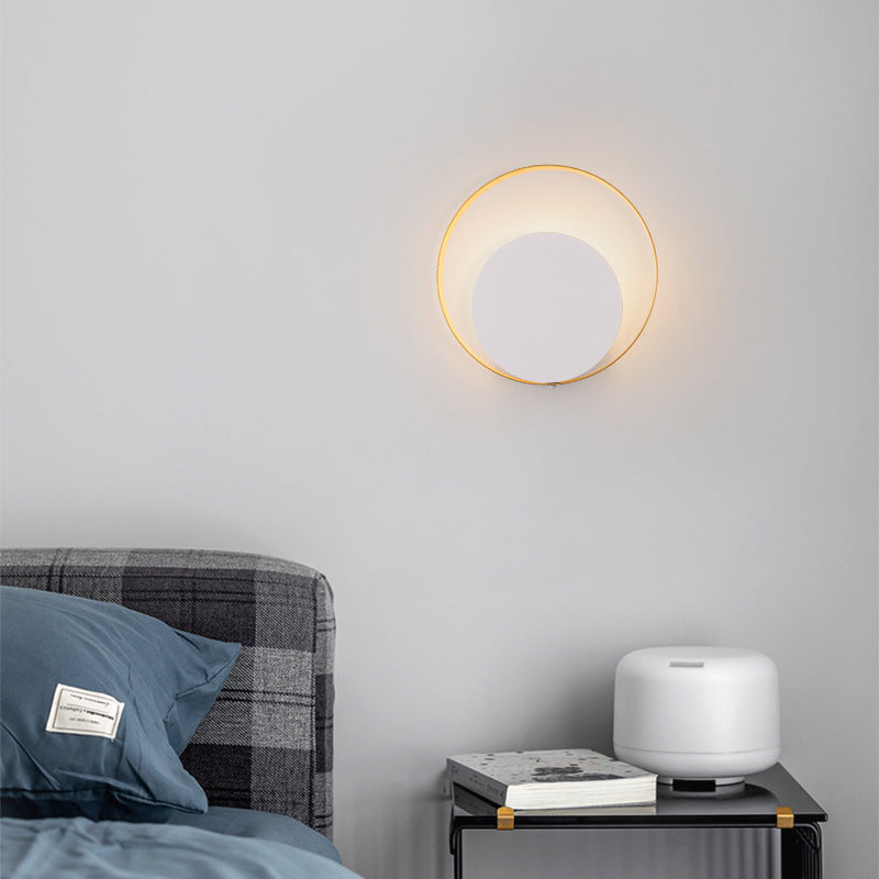 Moderner minimalistischer Eisenkreisring 1-Licht Wandlampe für das Schlafzimmer