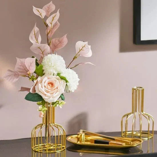 Gold Käfig Vase