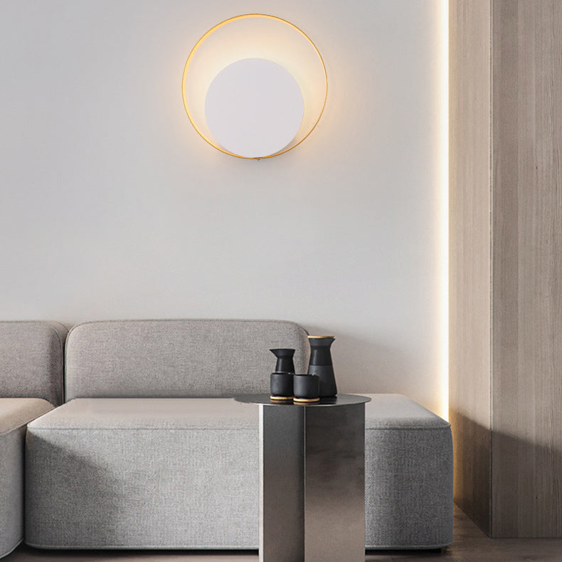 Moderner minimalistischer Eisenkreisring 1-Licht Wandlampe für das Schlafzimmer