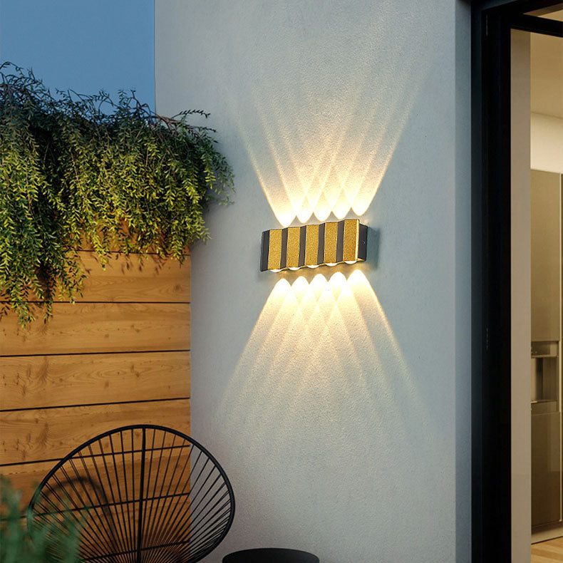 Moderne leichte Luxus Gold Aluminium Outdoor wasserdichte Terrasse LED Wandleuchte Lampe