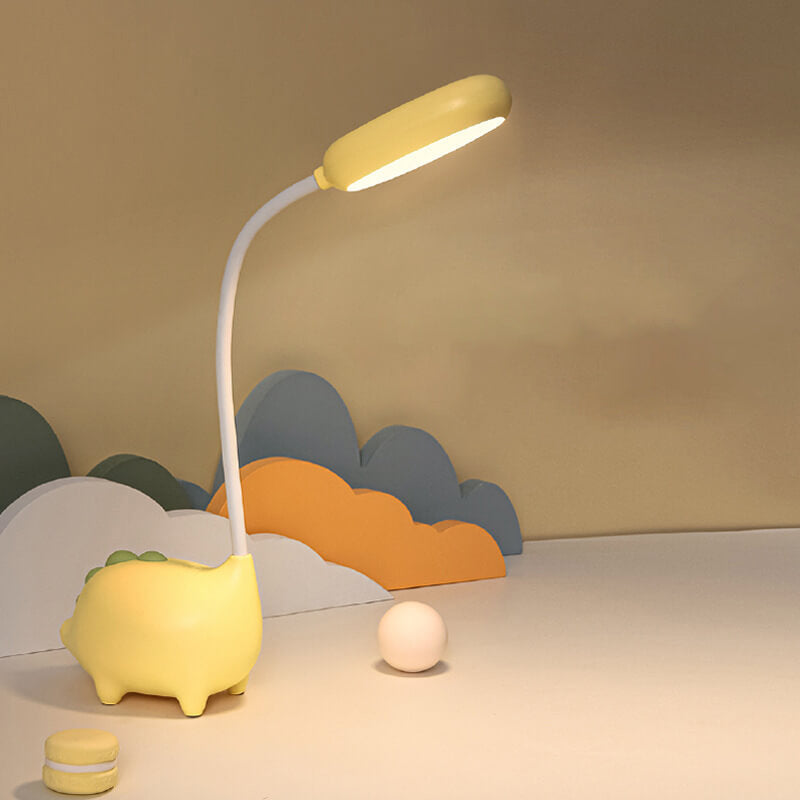 Wiederaufladbare LED-Schreibtischlampe mit Cartoon Dinosaurier Augenpflege