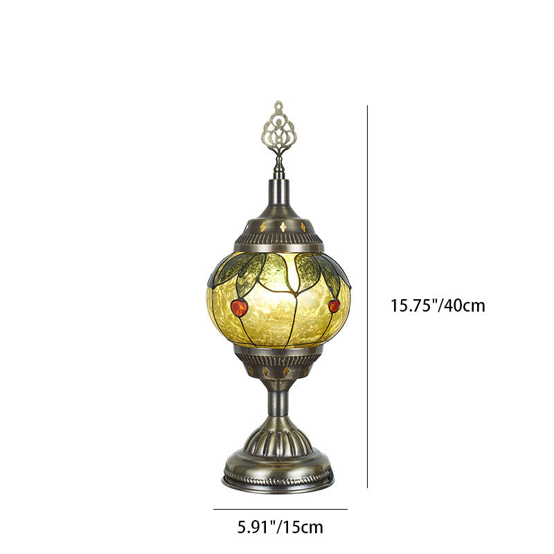 Traditionelle Tiffany romantische ovale Eisen emaillierte 1-lampen Tischlampe für das Schlafzimmer